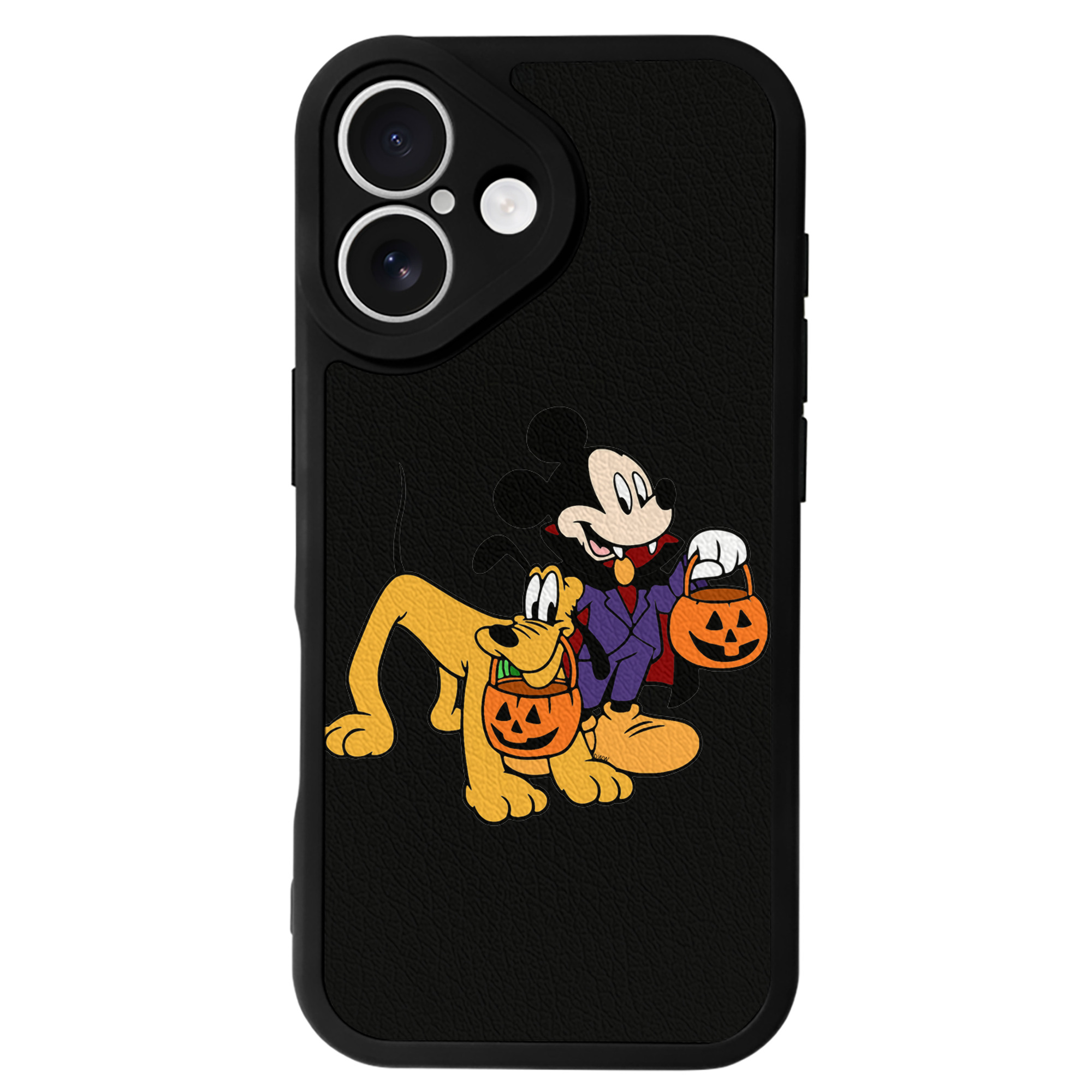 （画像用） ミッキーマウス Mickey Mouse 【iPhone 16シリーズ対応】シリコンスマホケース（レザー調） 材質：シリコン